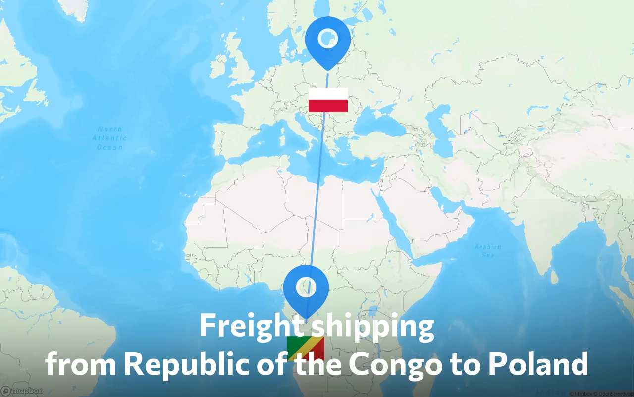 Shipping route from Republic of the Congo to Poland