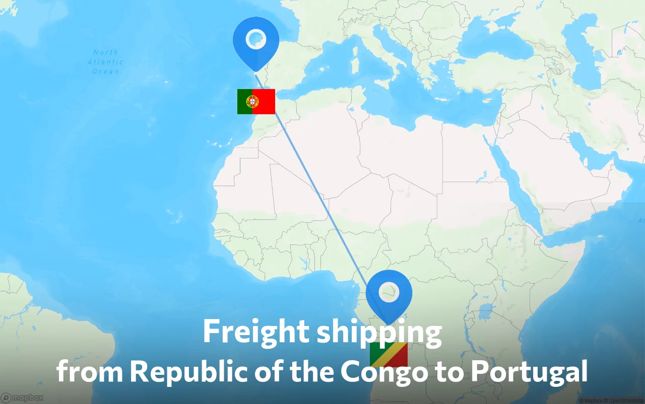 Shipping route from Republic of the Congo to Portugal