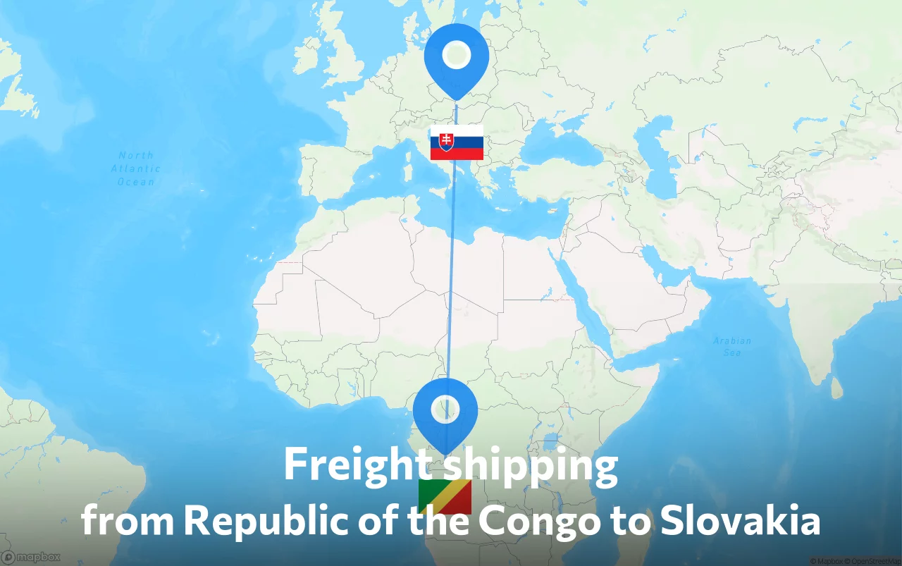 Shipping route from Republic of the Congo to Slovakia
