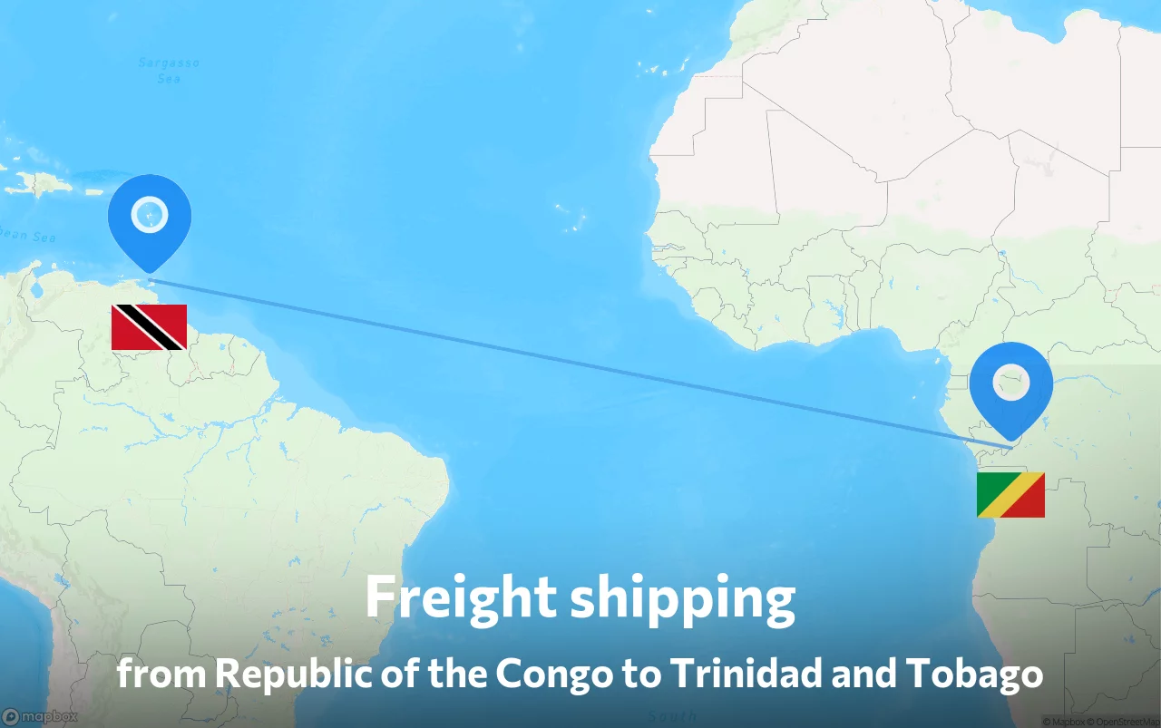 Shipping route from Republic of the Congo to Trinidad and Tobago