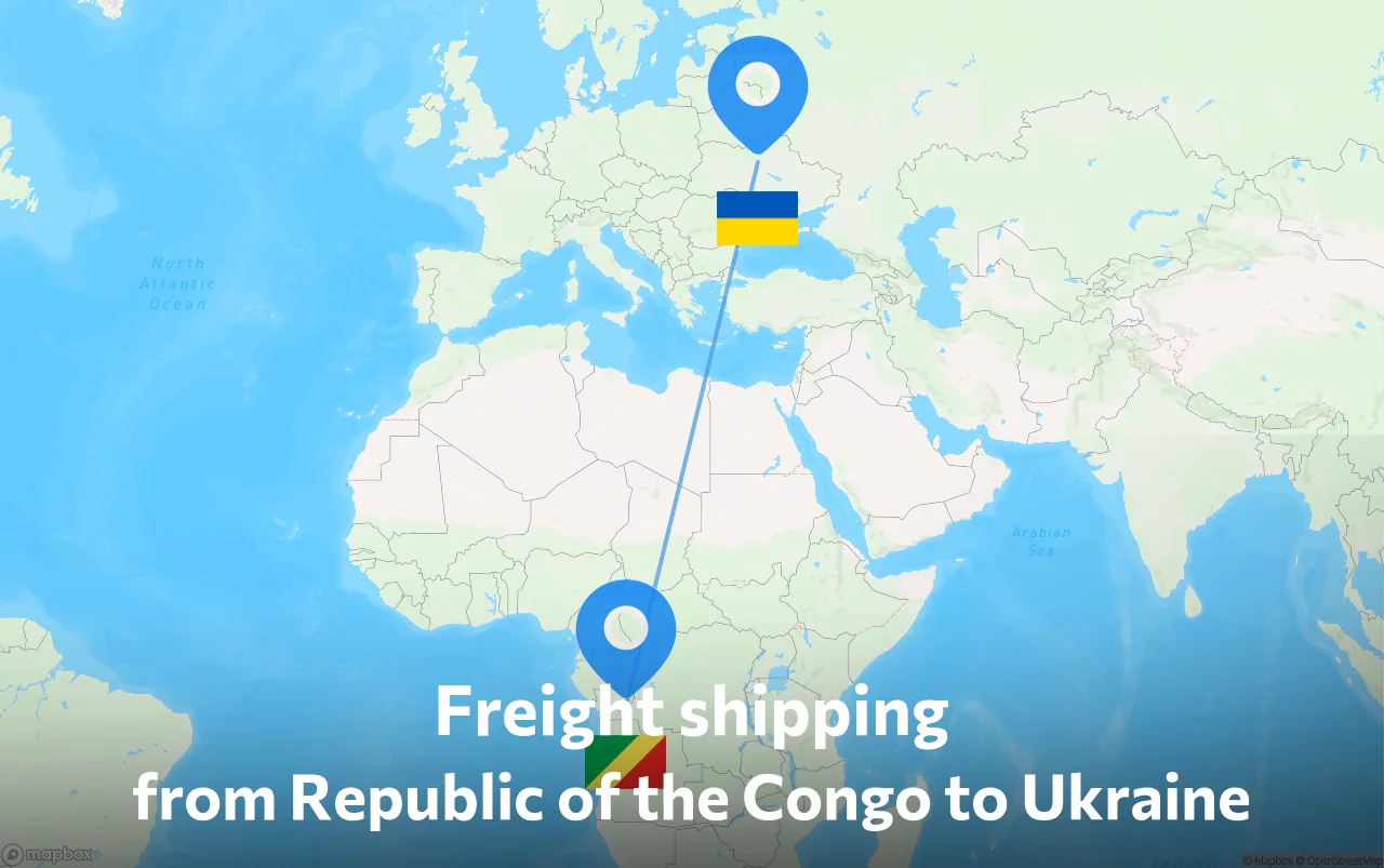 Shipping route from Republic of the Congo to Ukraine