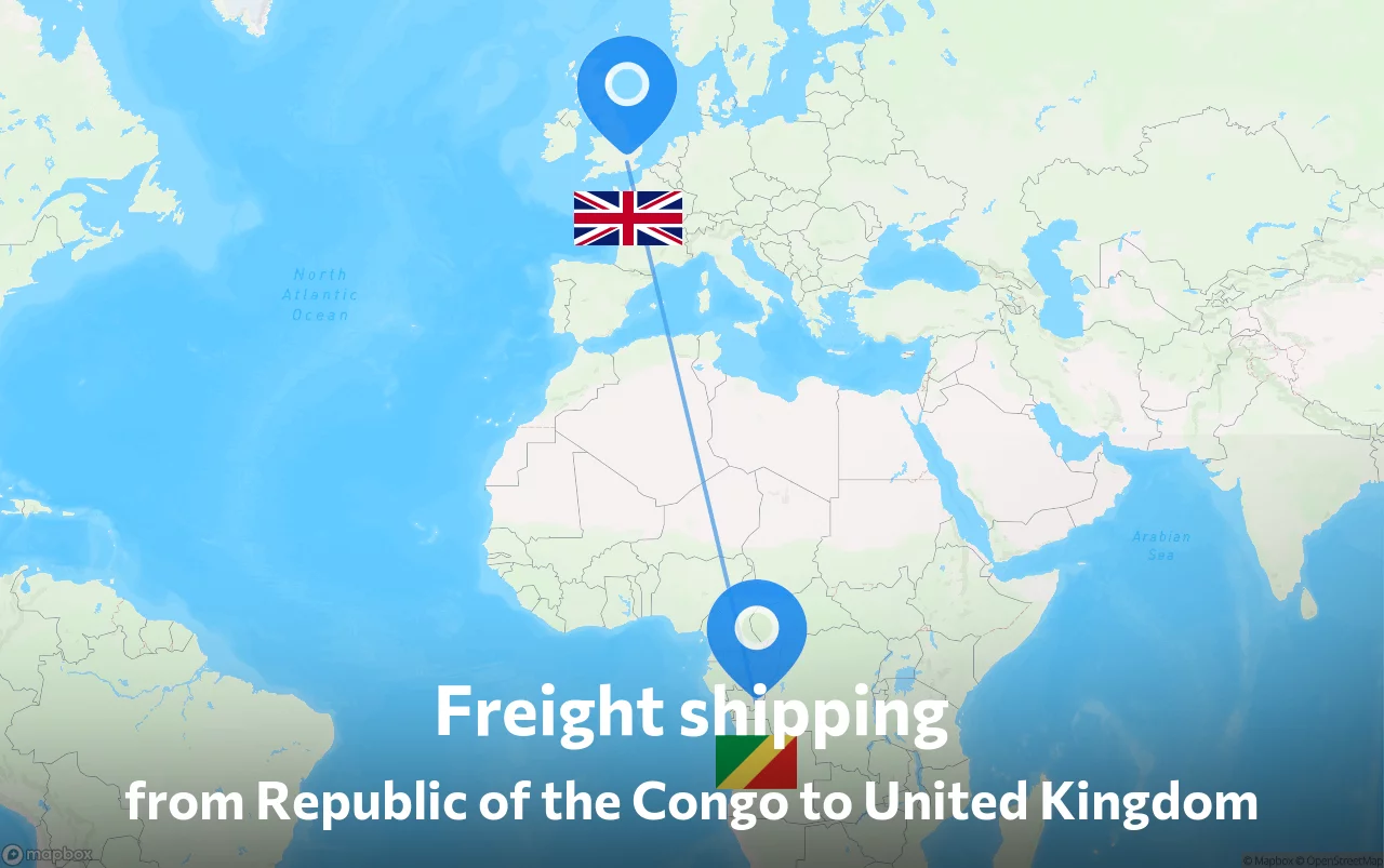 Shipping route from Republic of the Congo to United Kingdom