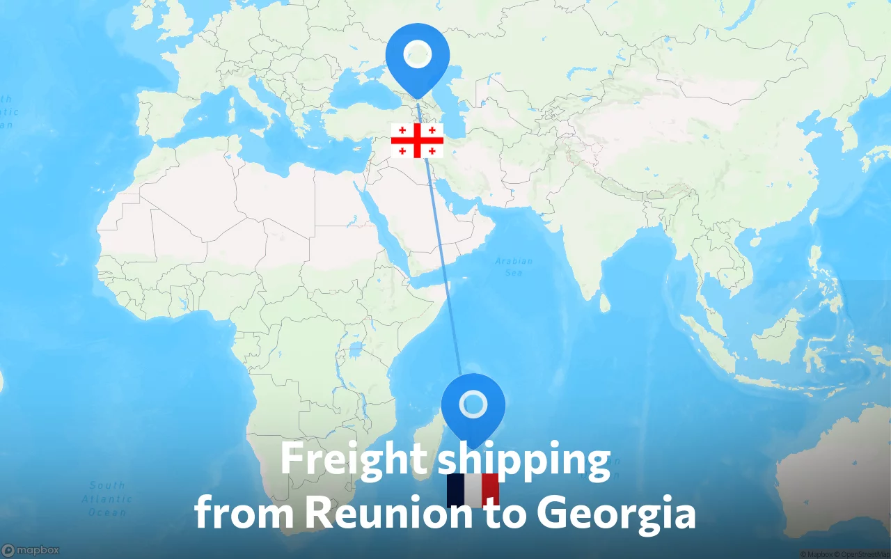 Shipping route from Reunion to Georgia
