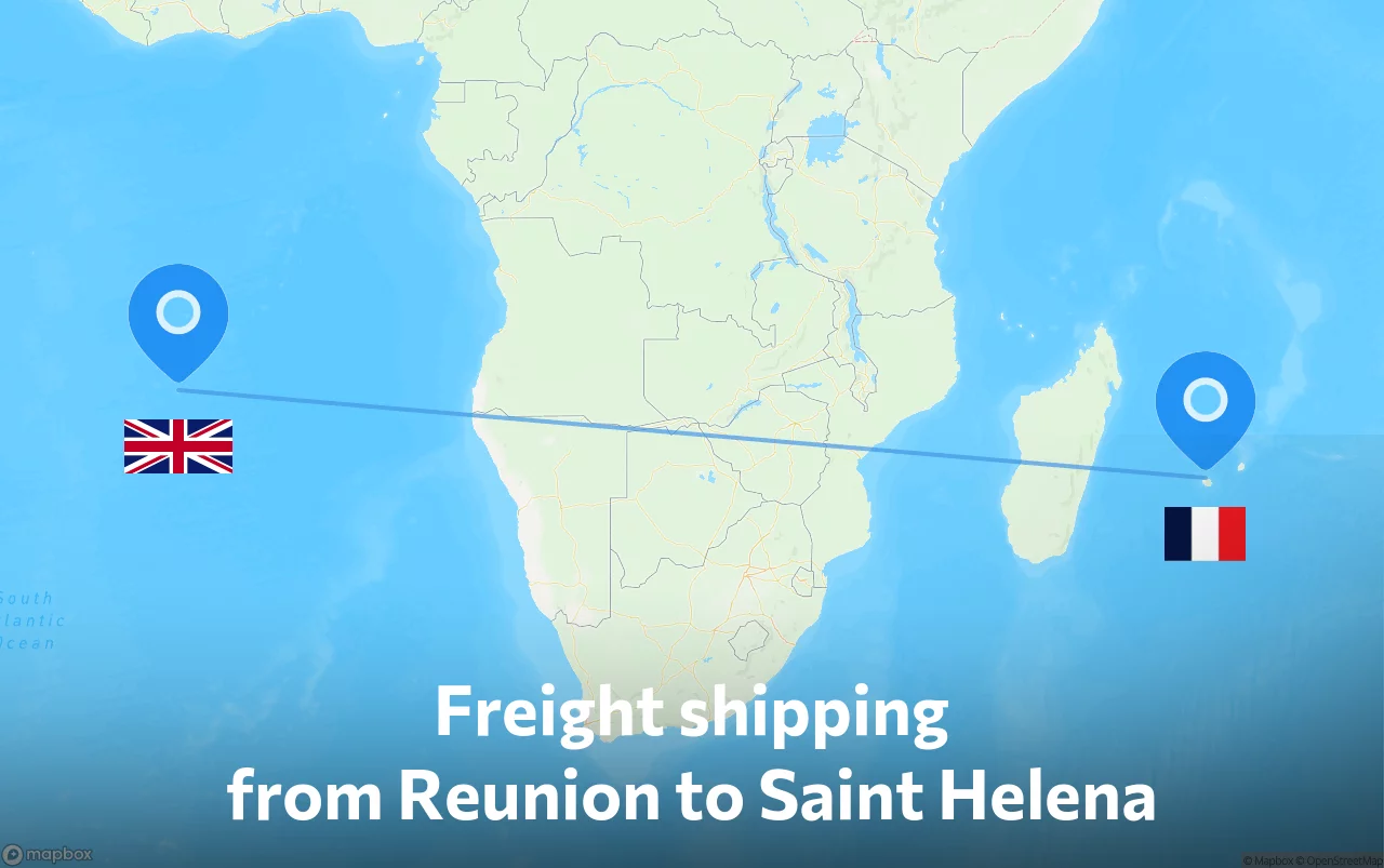 Shipping route from Reunion to Saint Helena