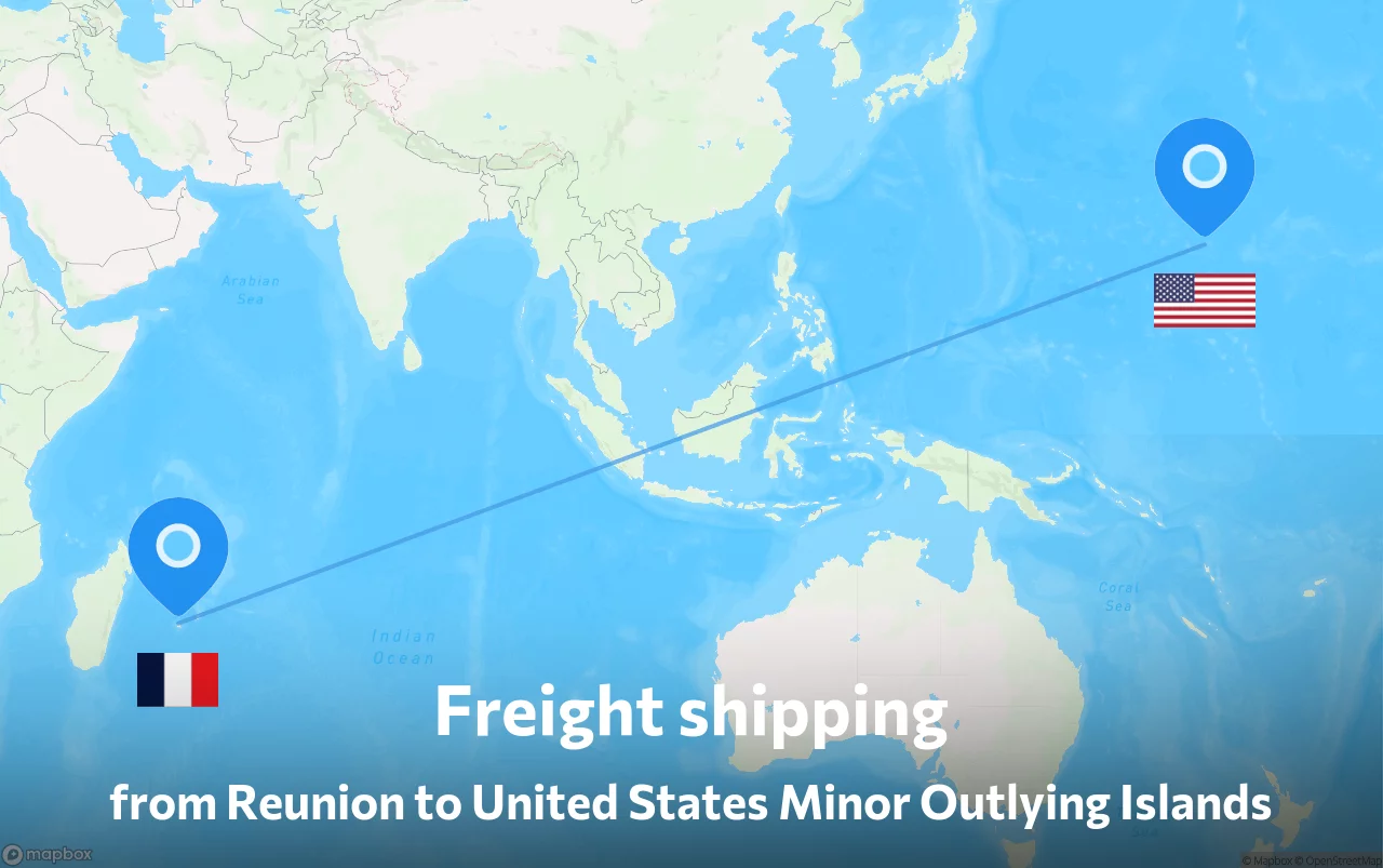 Shipping route from Reunion to United States Minor Outlying Islands