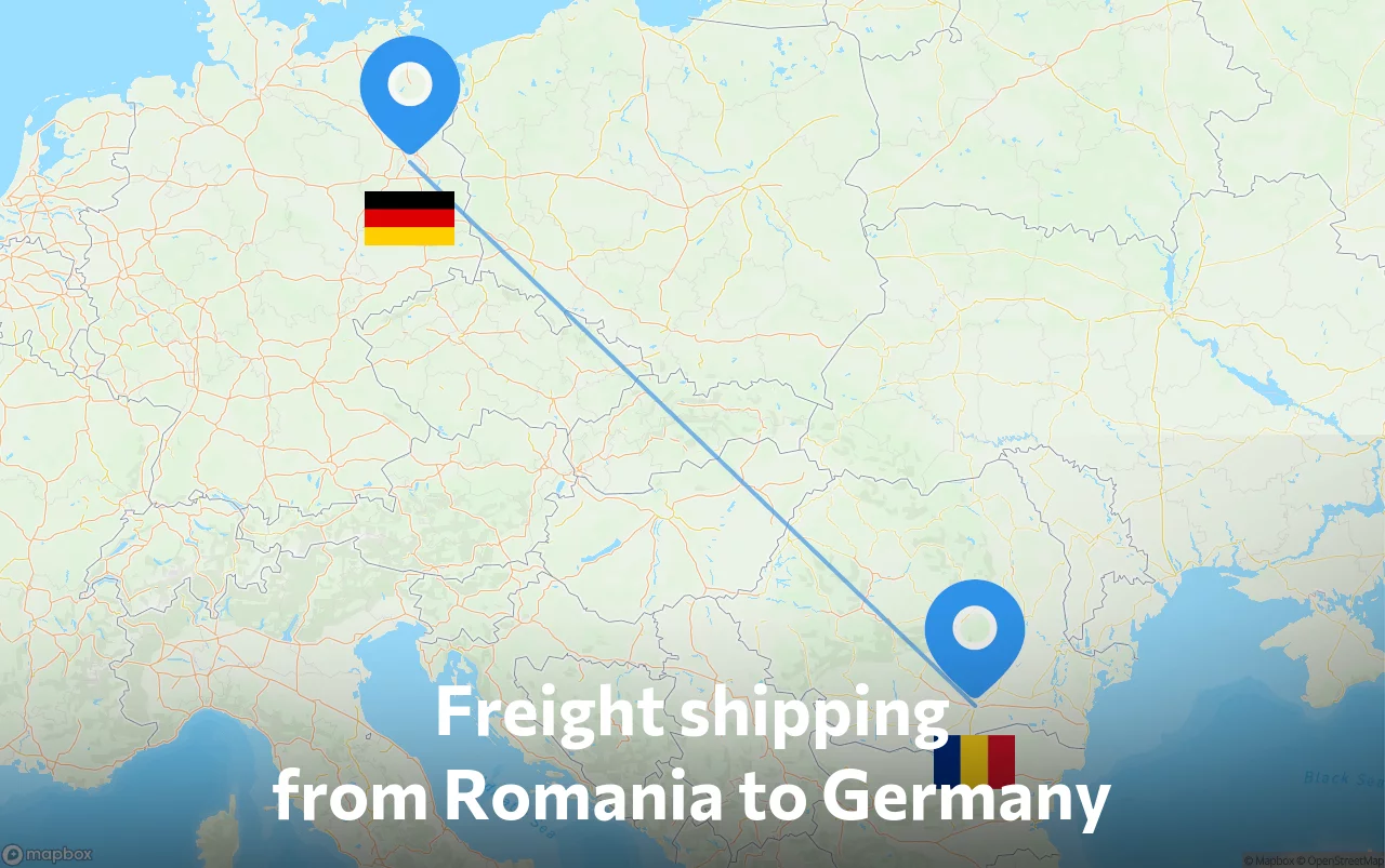 Shipping route from Romania to Germany