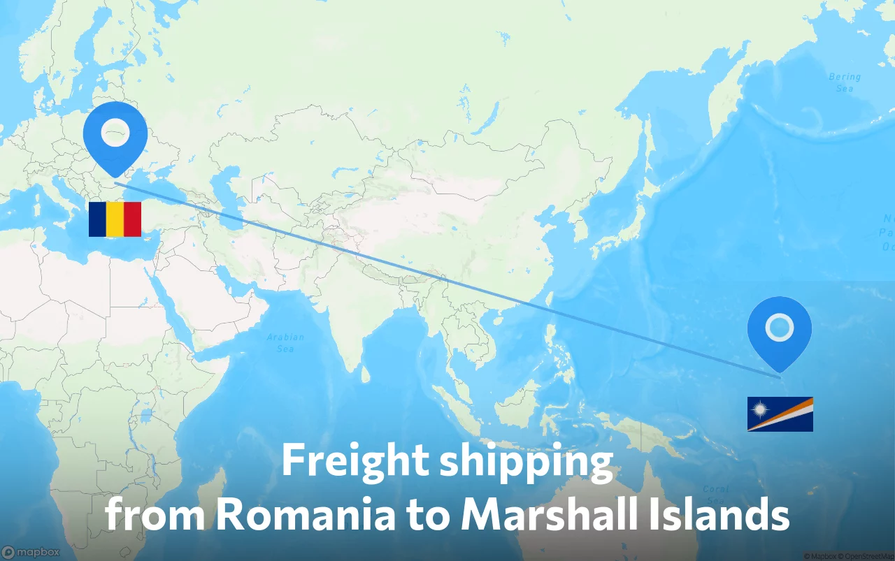 Shipping route from Romania to Marshall Islands