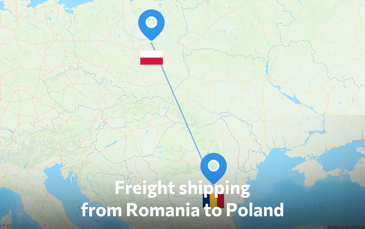 Shipping route from Romania to Poland