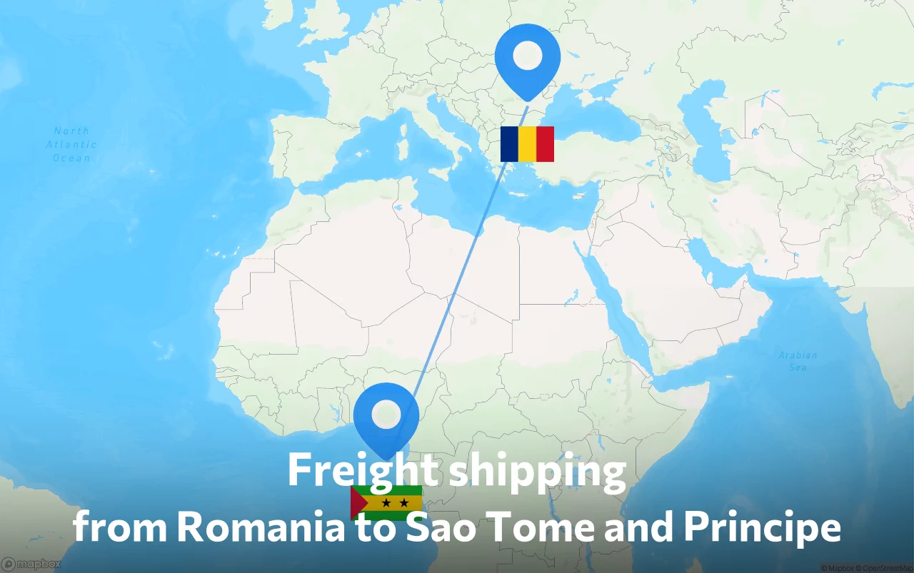 Shipping route from Romania to Sao Tome and Principe