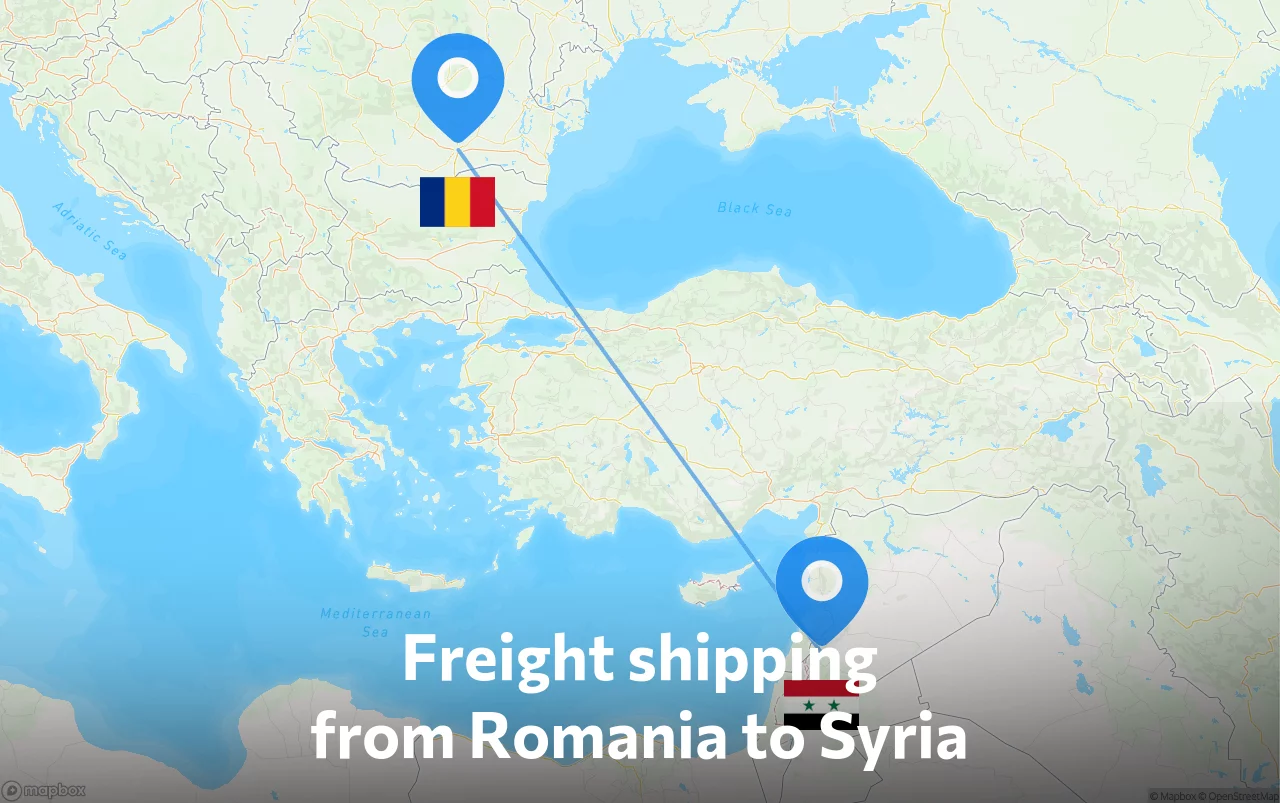 Shipping route from Romania to Syria