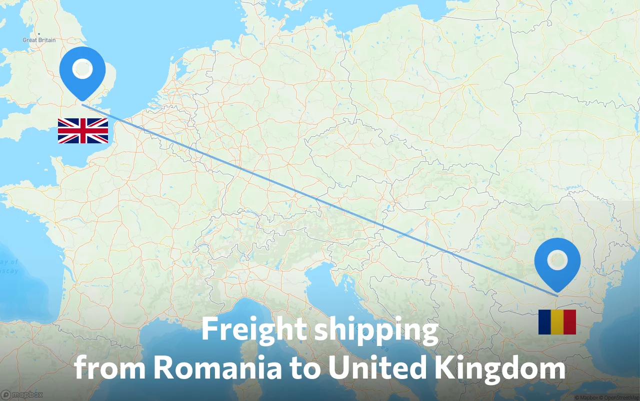 Shipping route from Romania to United Kingdom