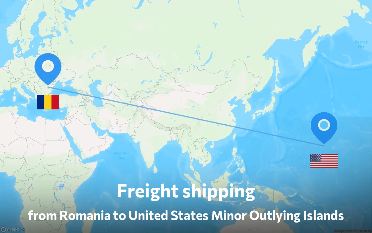 Shipping route from Romania to United States Minor Outlying Islands