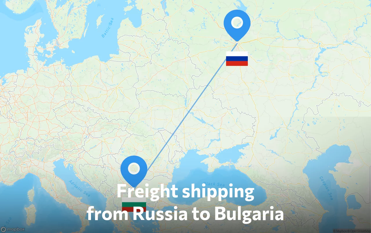Shipping route from Russia to Bulgaria