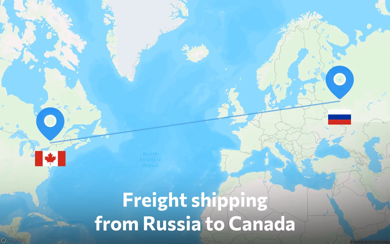 Shipping route from Russia to Canada