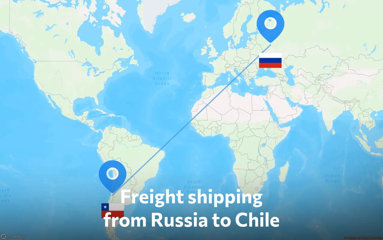 Shipping route from Russia to Chile