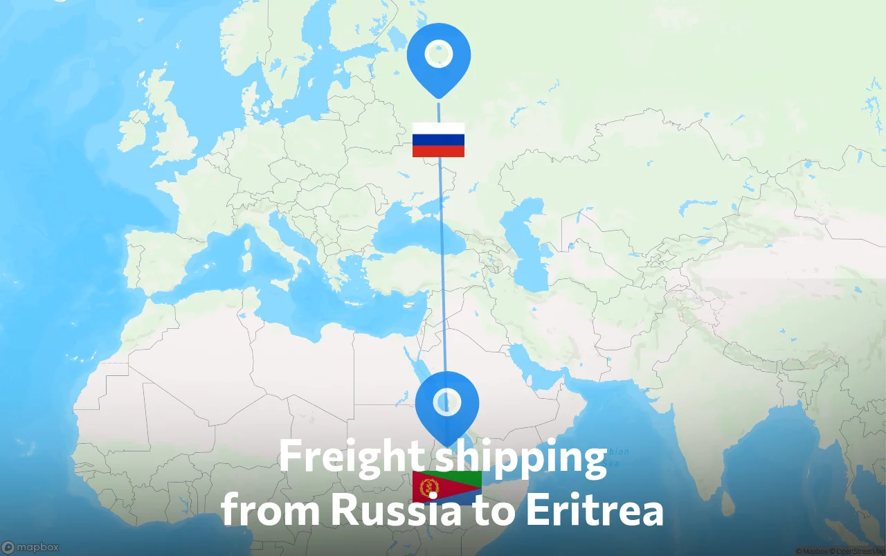 Shipping route from Russia to Eritrea