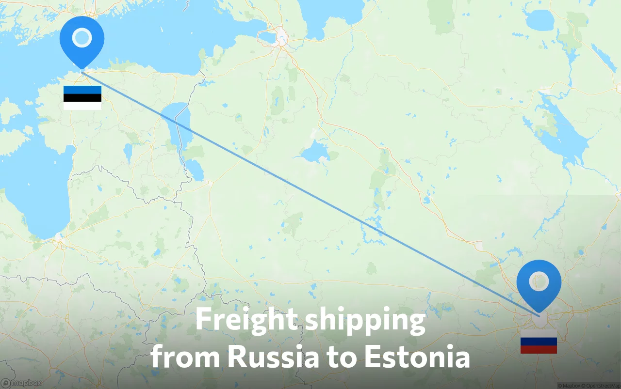 Shipping route from Russia to Estonia