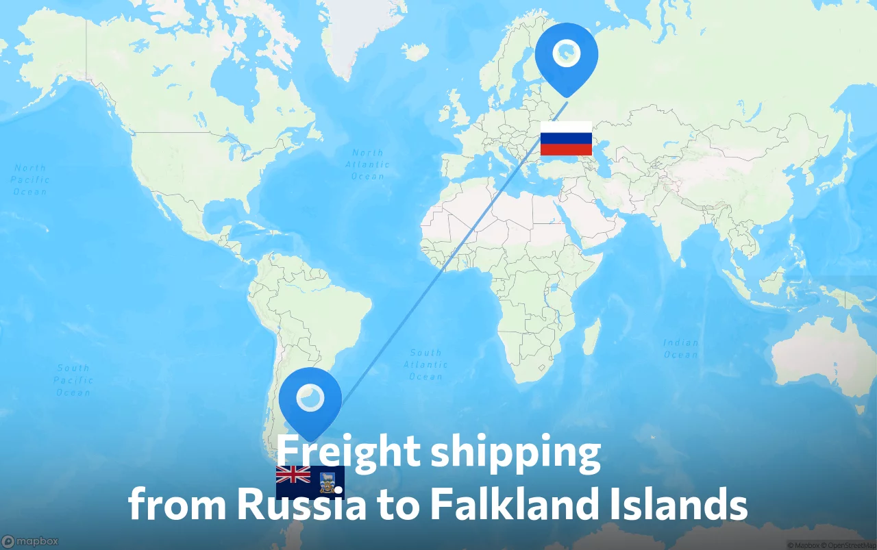 Shipping route from Russia to Falkland Islands