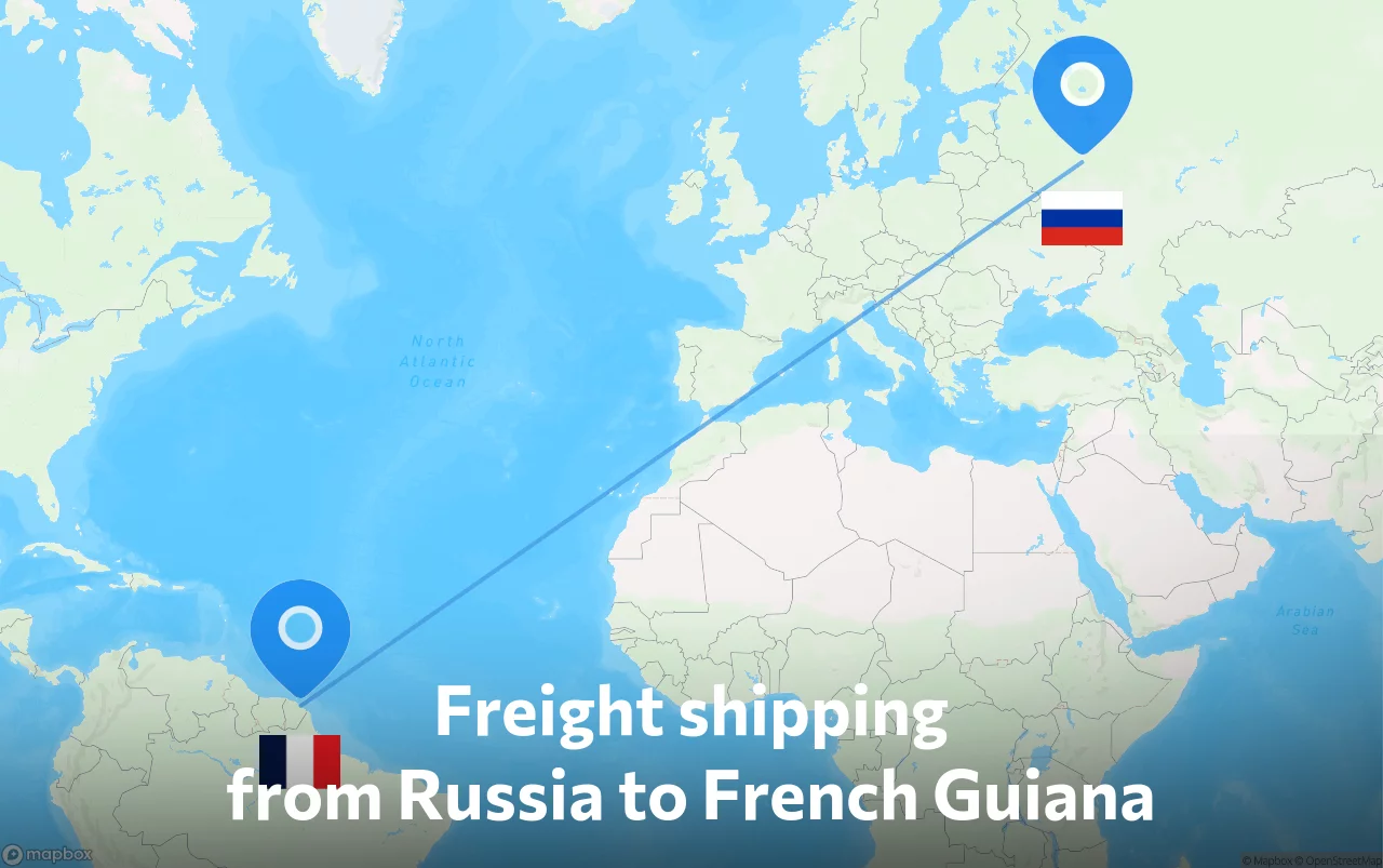 Shipping route from Russia to French Guiana