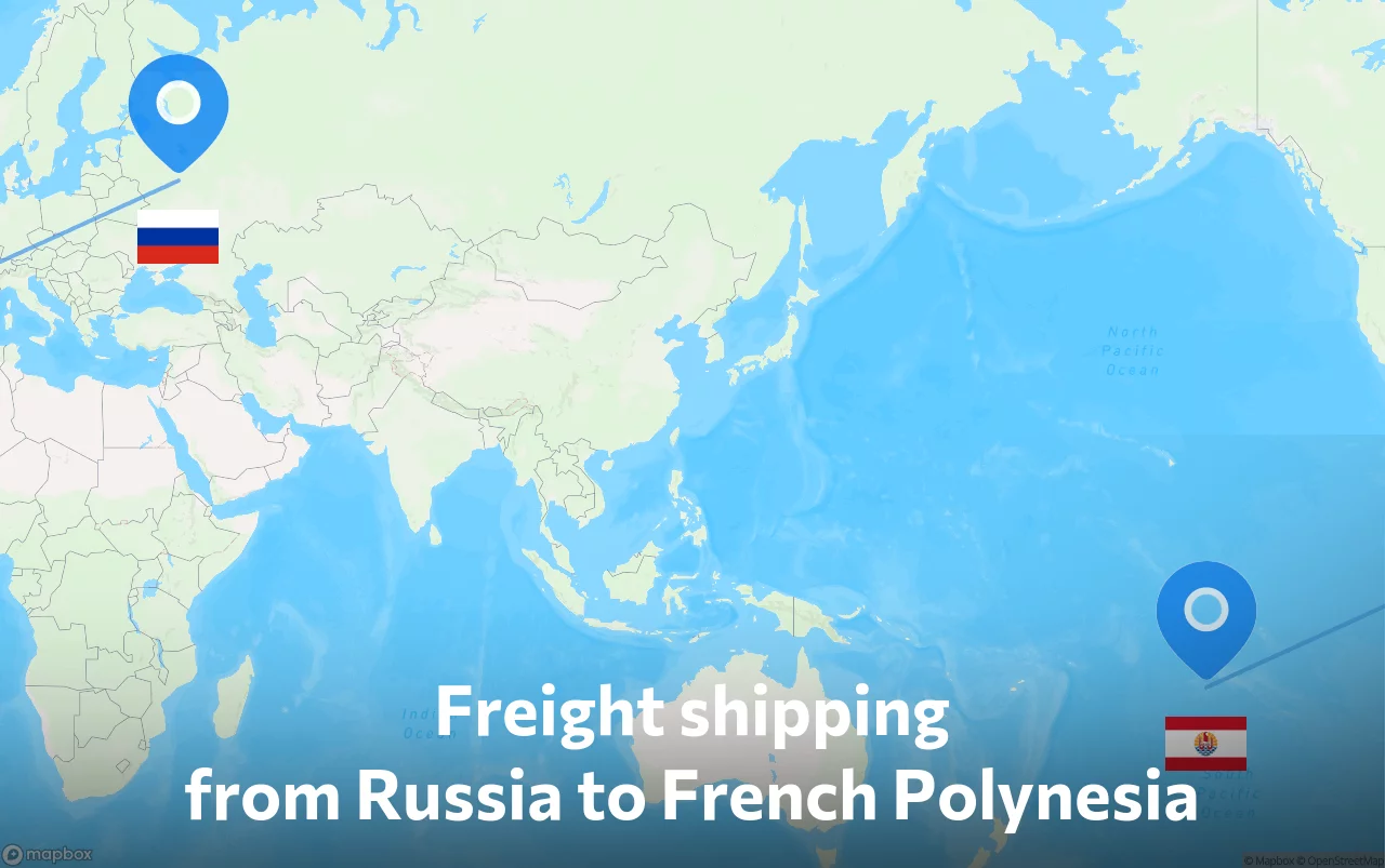 Shipping route from Russia to French Polynesia
