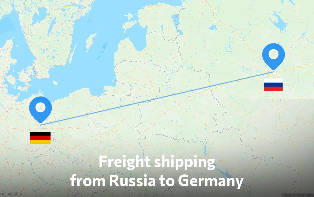 Shipping route from Russia to Germany