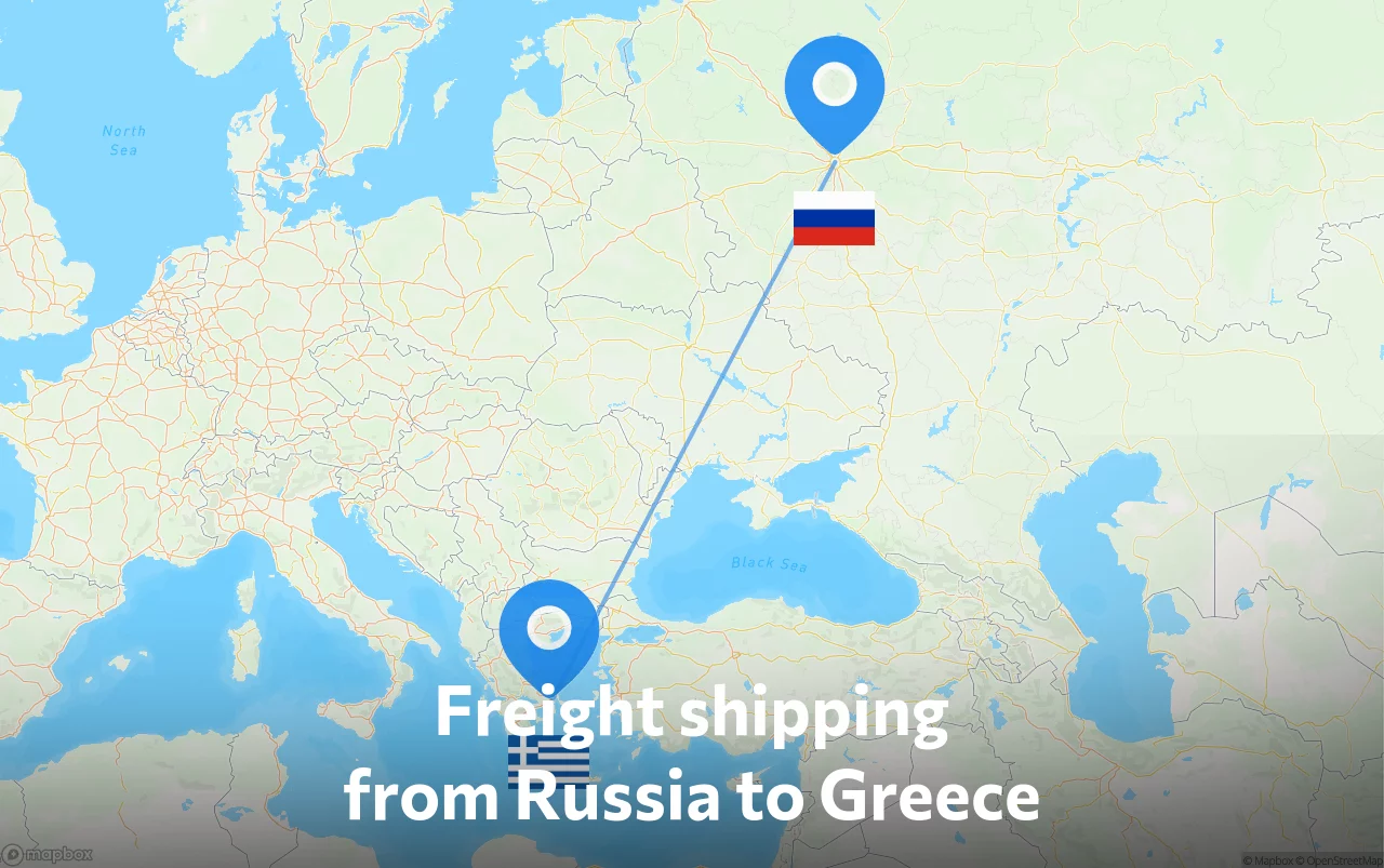 Shipping route from Russia to Greece