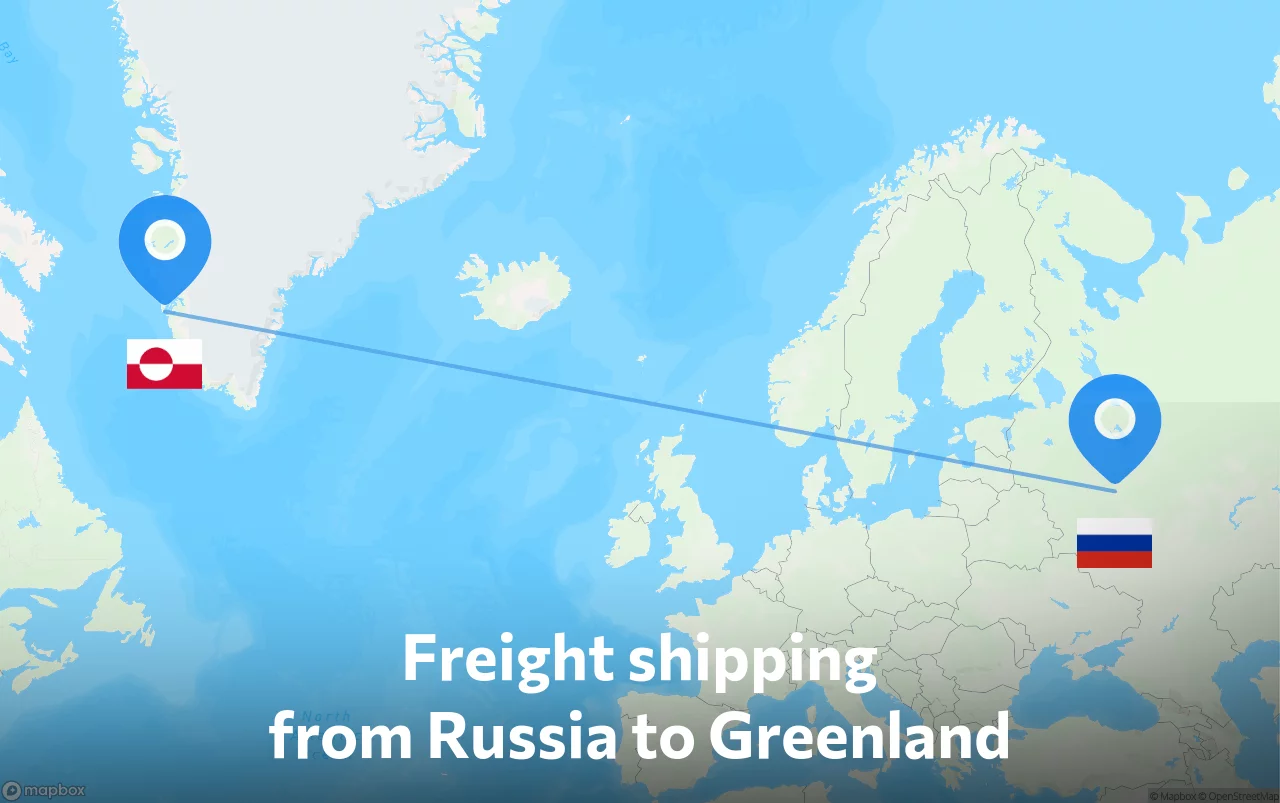 Shipping route from Russia to Greenland