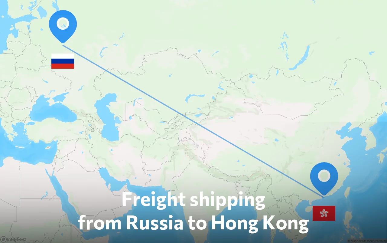 Shipping route from Russia to Hong Kong