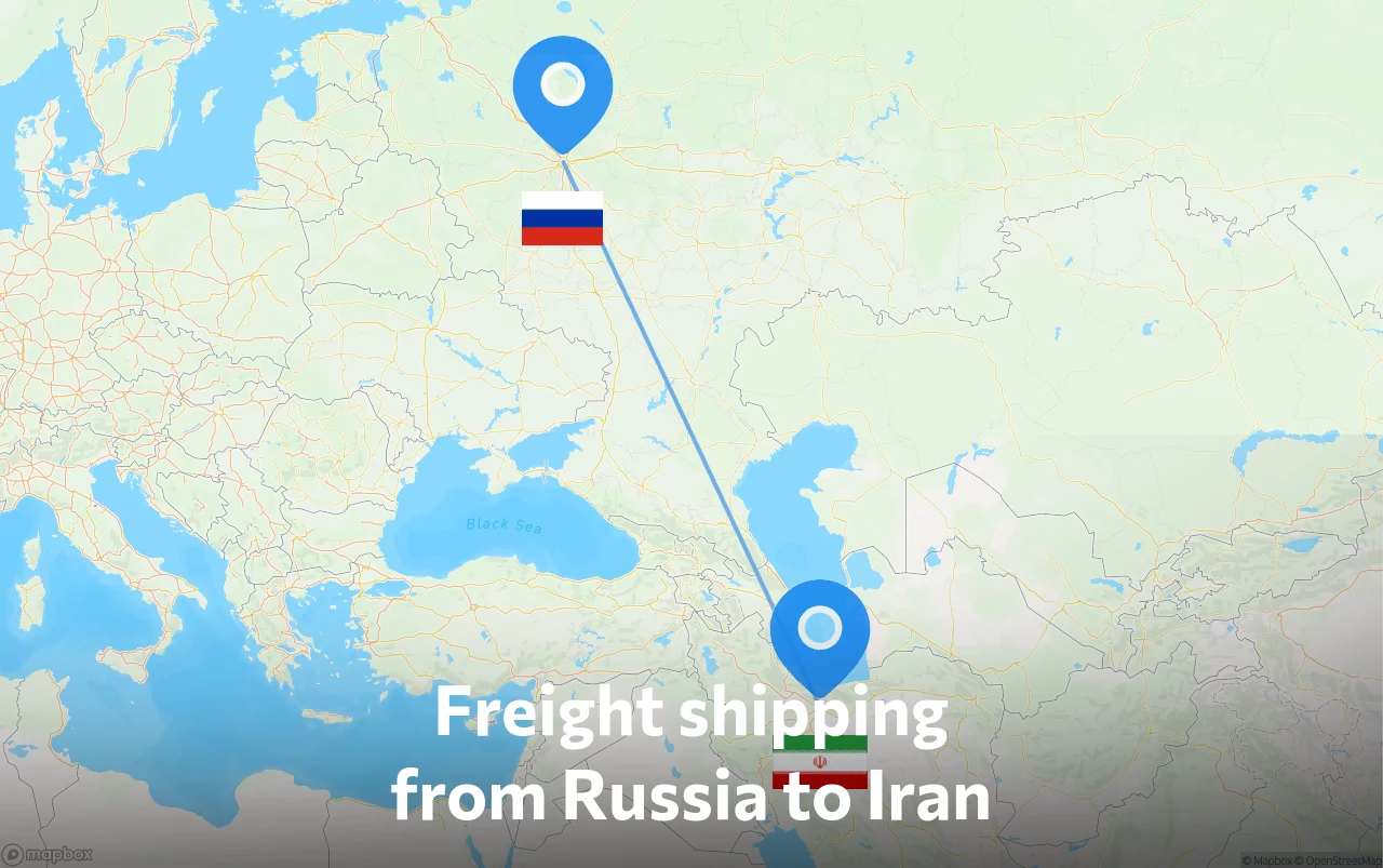 Shipping route from Russia to Iran