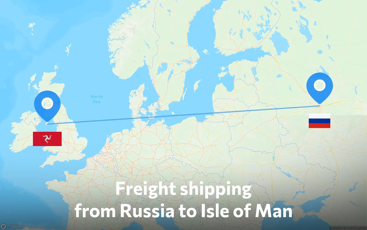 Shipping route from Russia to Isle of Man