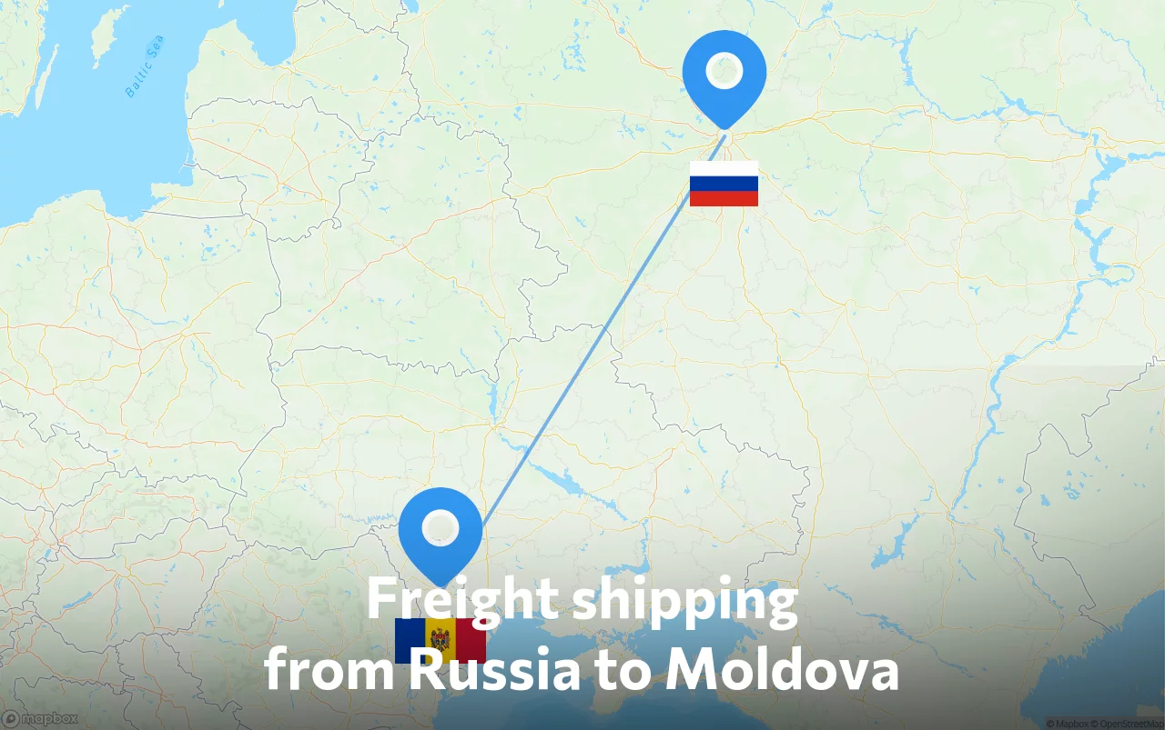 Shipping route from Russia to Moldova