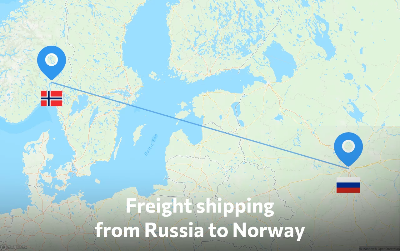 Shipping route from Russia to Norway