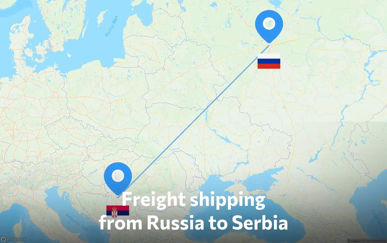Shipping route from Russia to Serbia