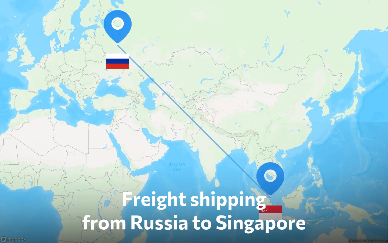 Shipping route from Russia to Singapore