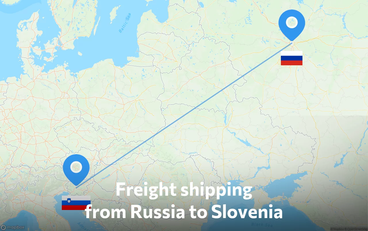 Shipping route from Russia to Slovenia