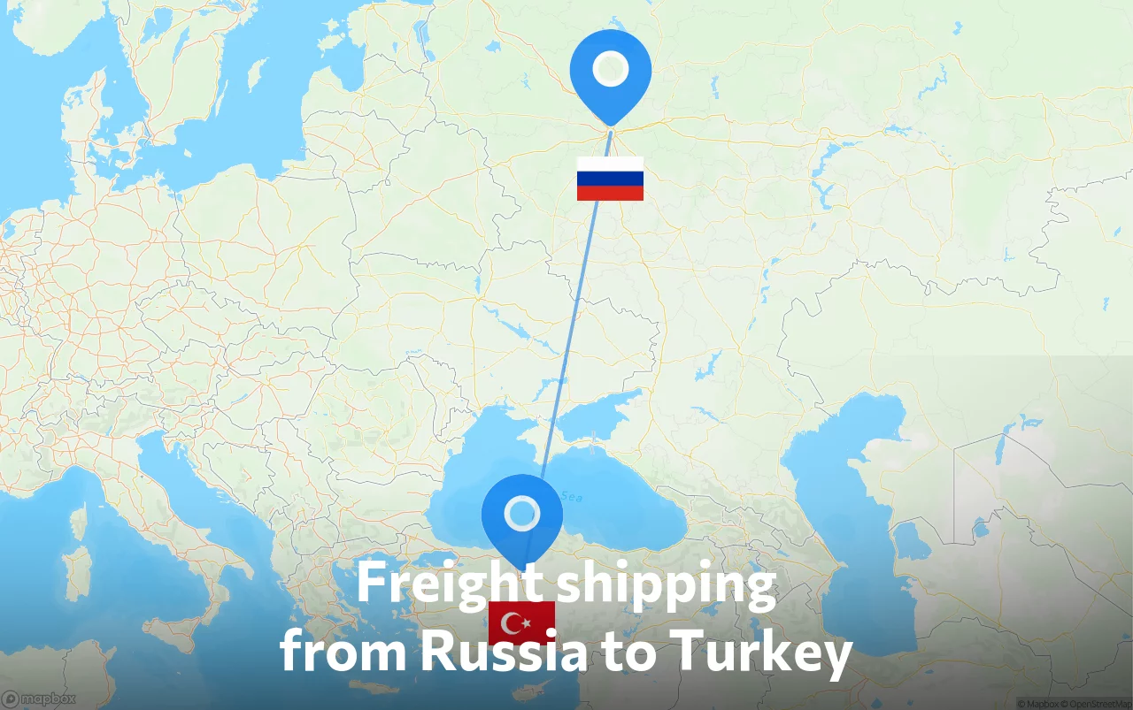 Shipping route from Russia to Turkey