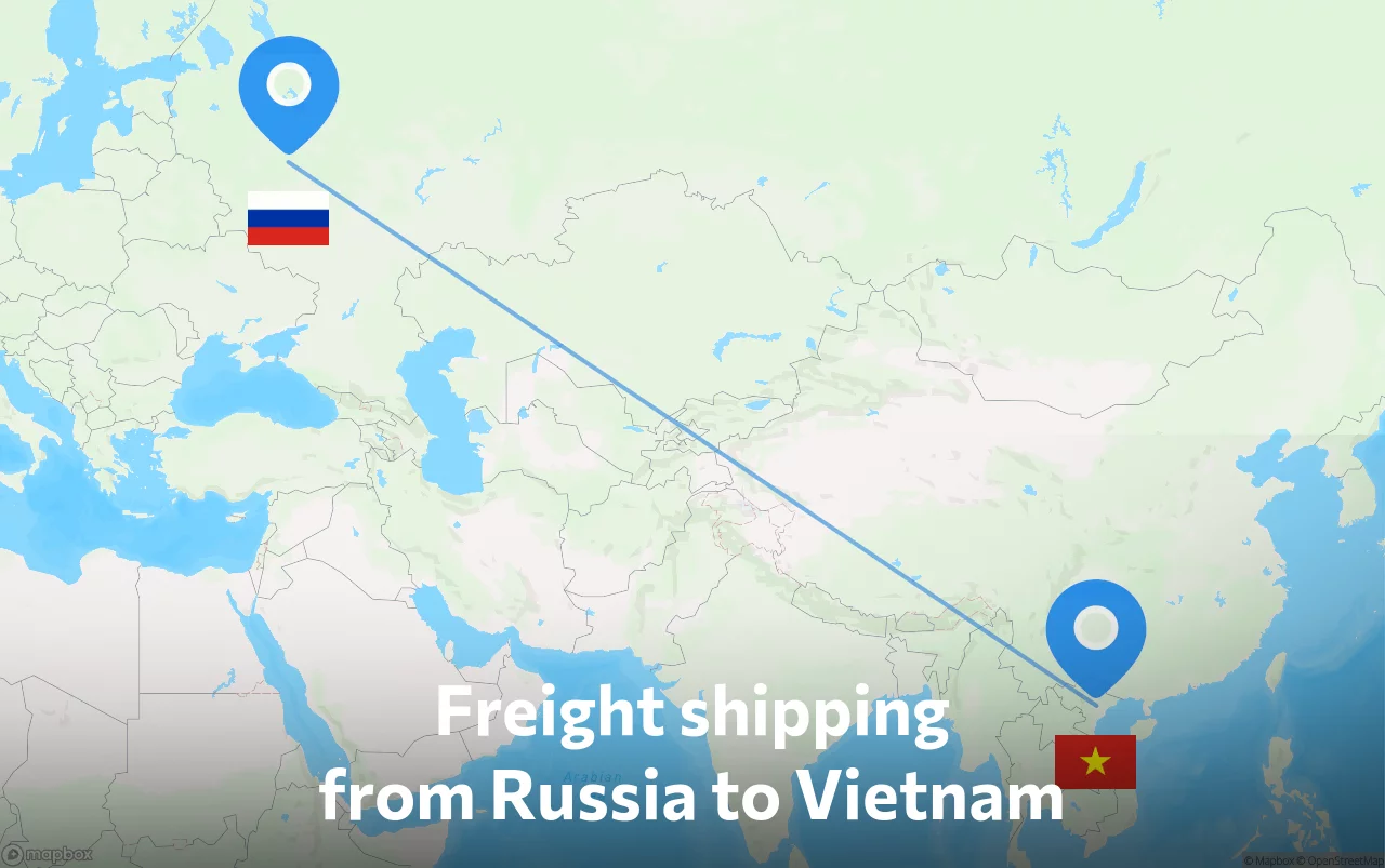 Shipping route from Russia to Vietnam