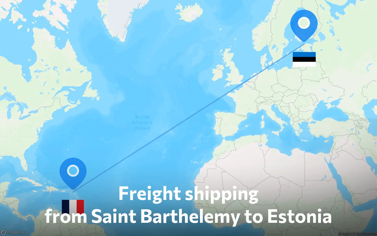 Shipping route from Saint Barthelemy to Estonia