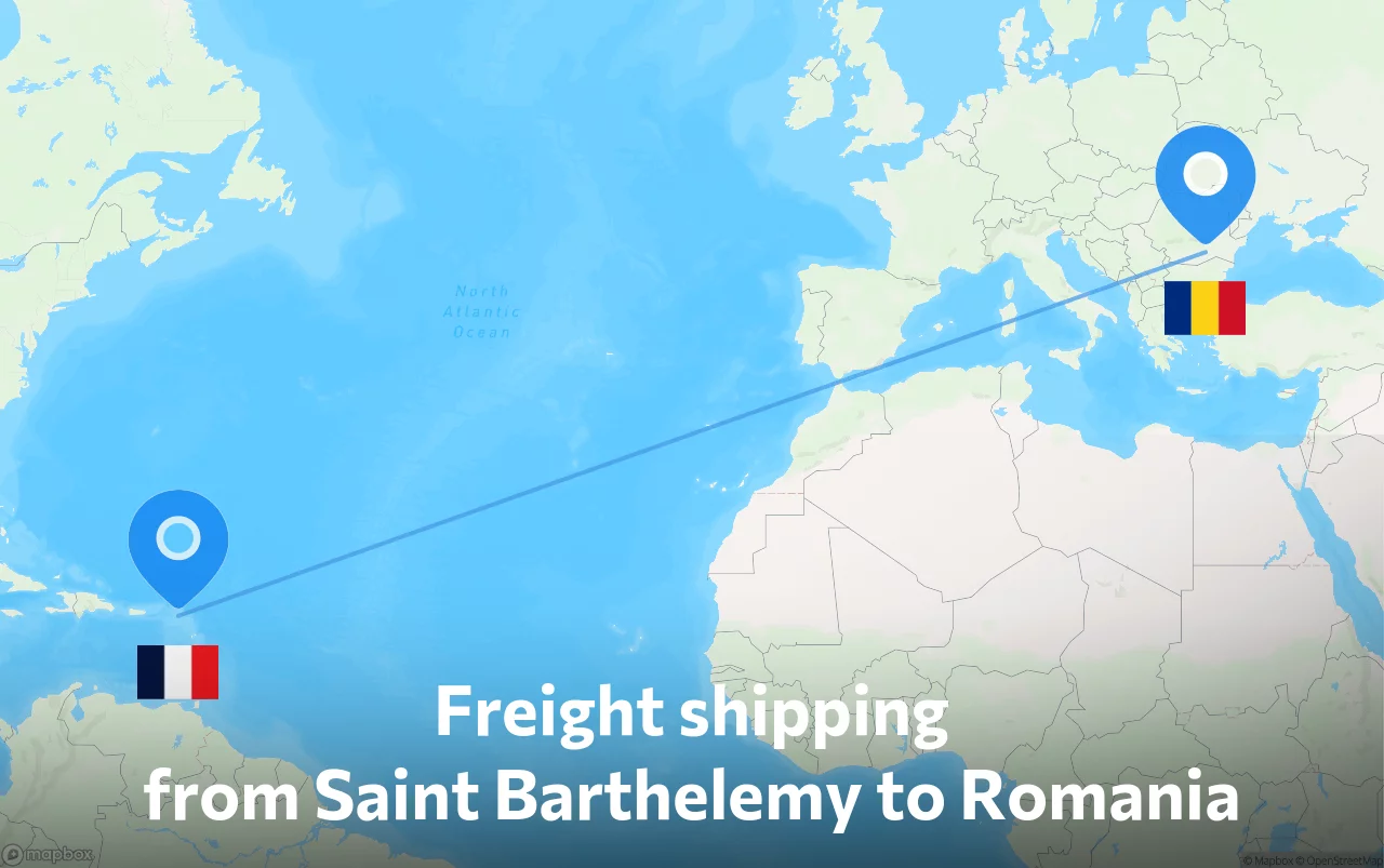 Shipping route from Saint Barthelemy to Romania
