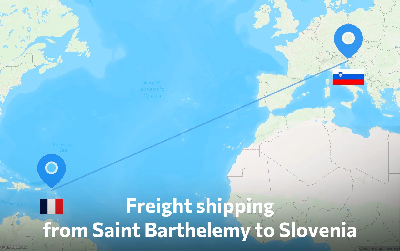 Shipping route from Saint Barthelemy to Slovenia