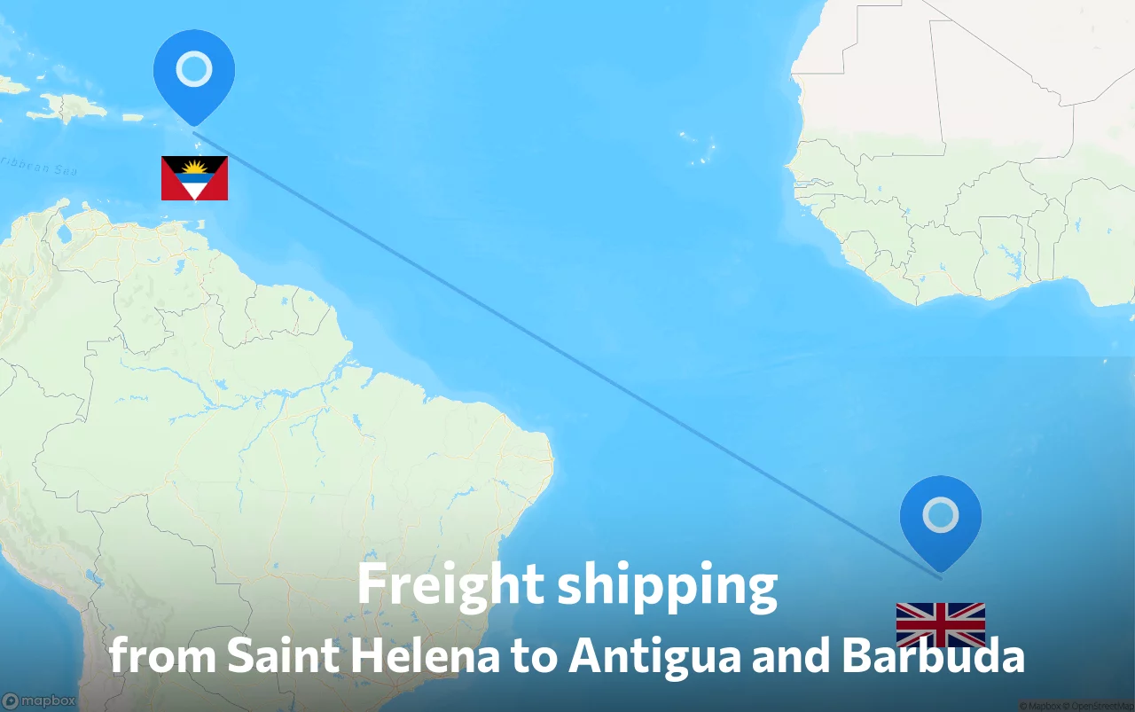 Shipping route from Saint Helena to Antigua and Barbuda