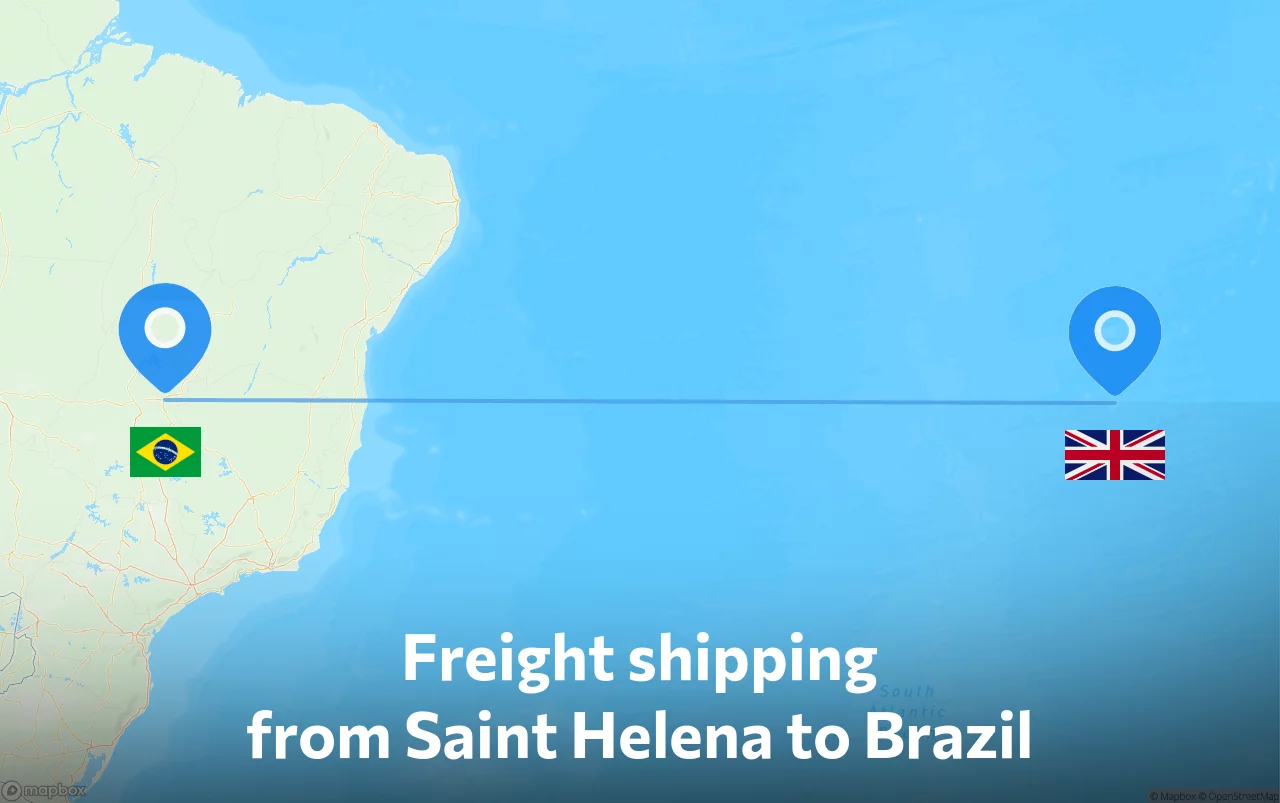 Shipping route from Saint Helena to Brazil