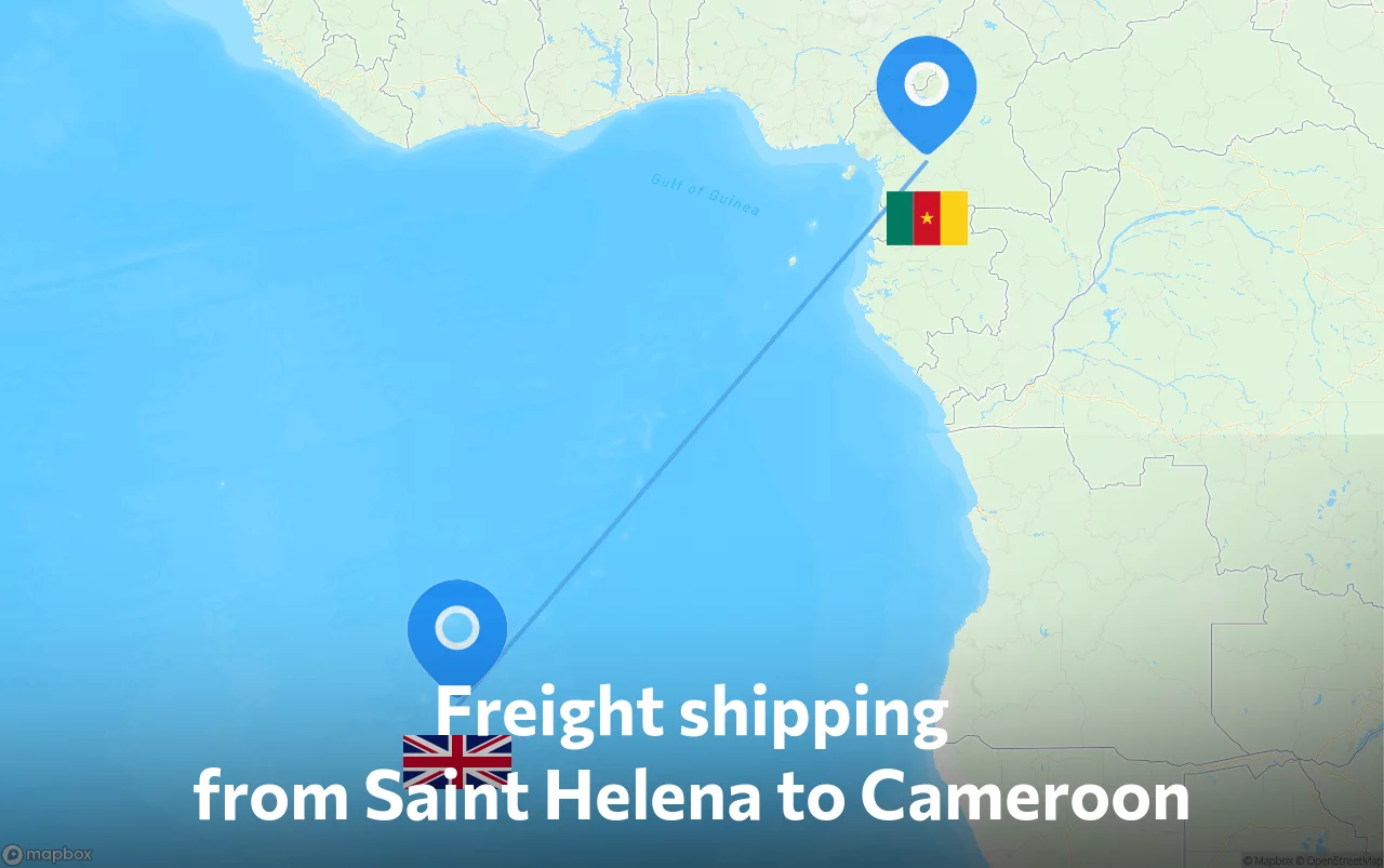 Shipping route from Saint Helena to Cameroon