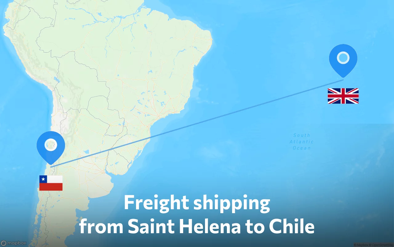 Shipping route from Saint Helena to Chile