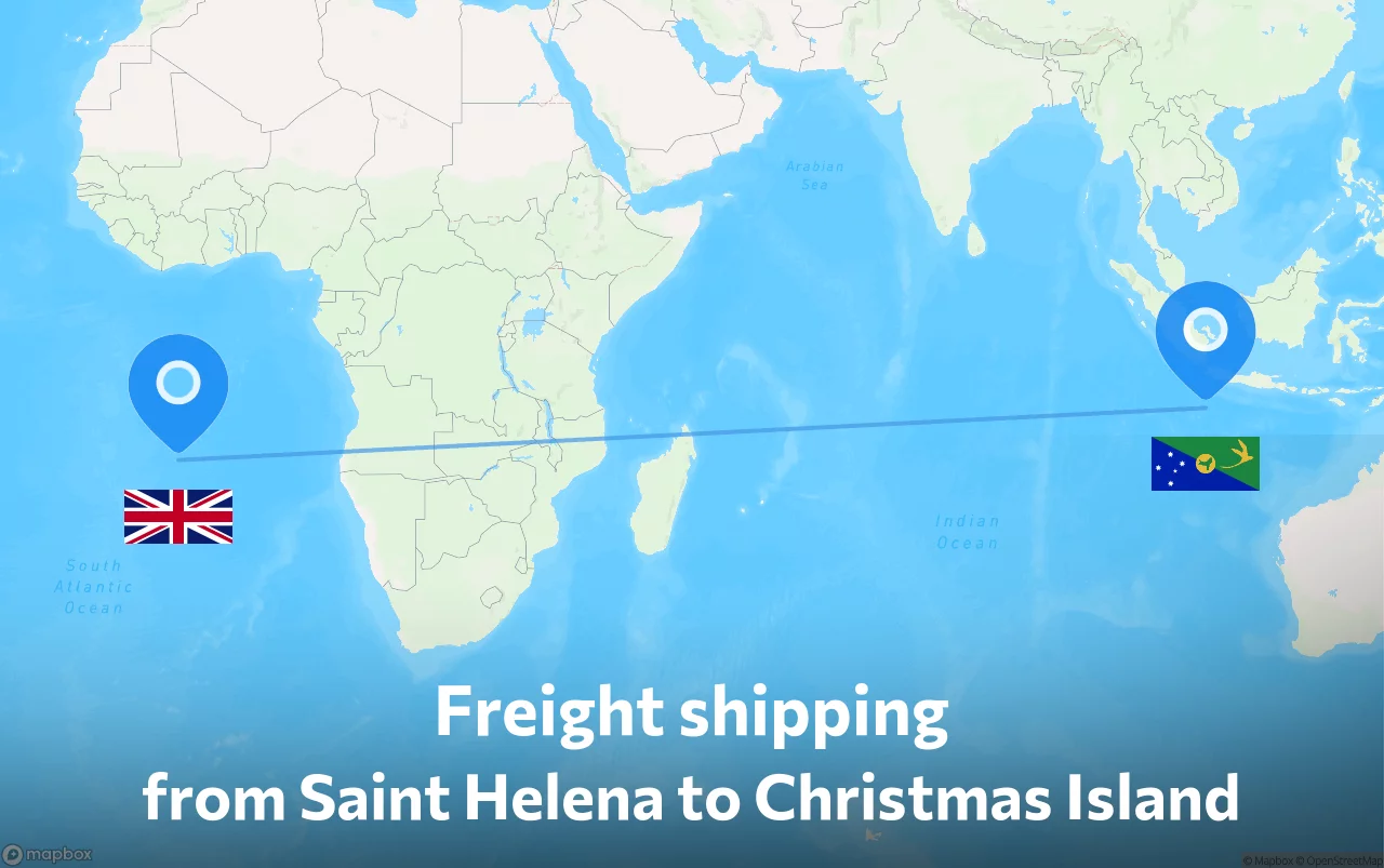 Shipping route from Saint Helena to Christmas Island