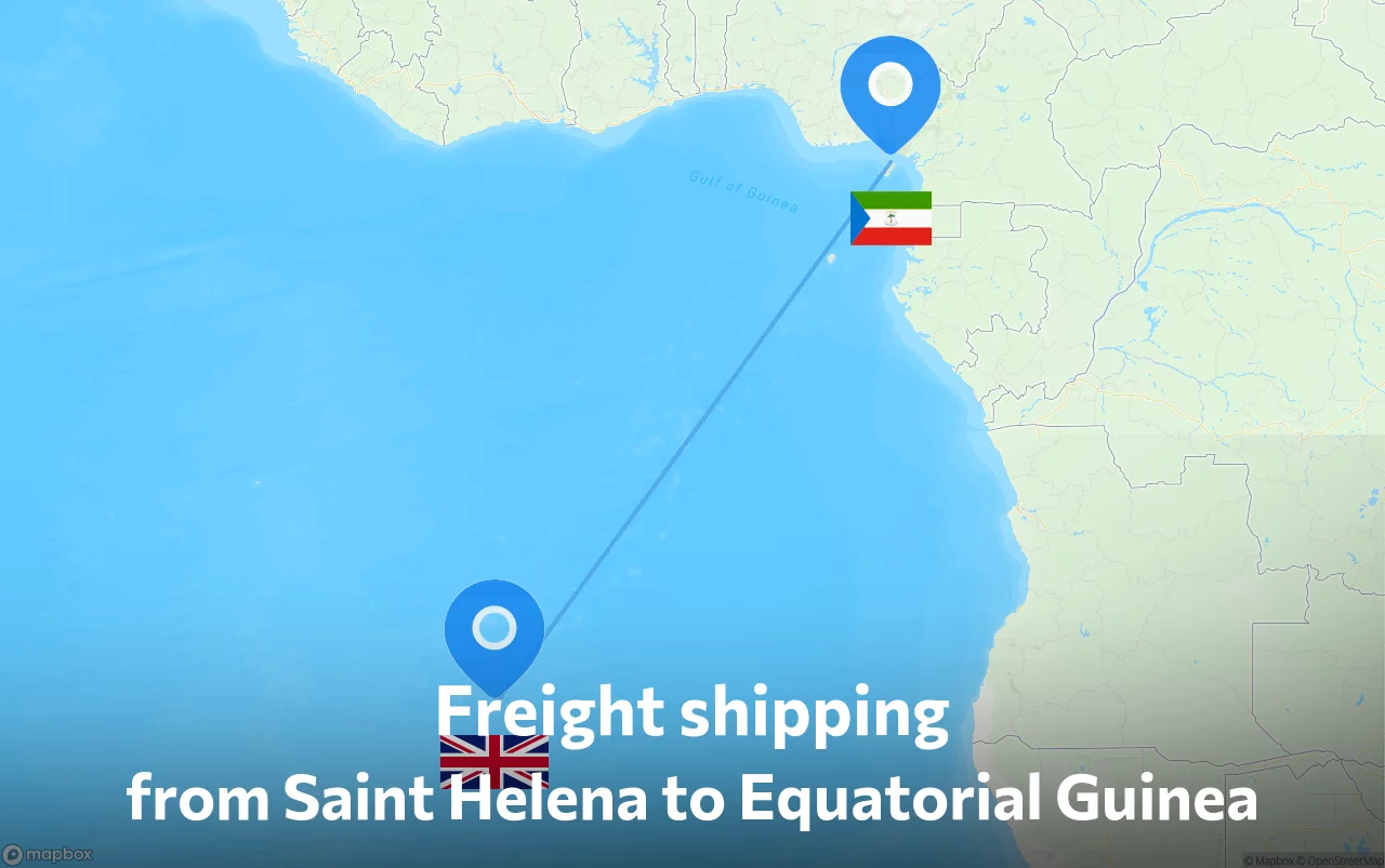 Shipping route from Saint Helena to Equatorial Guinea