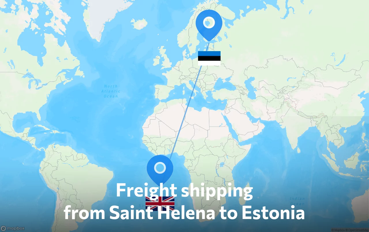 Shipping route from Saint Helena to Estonia