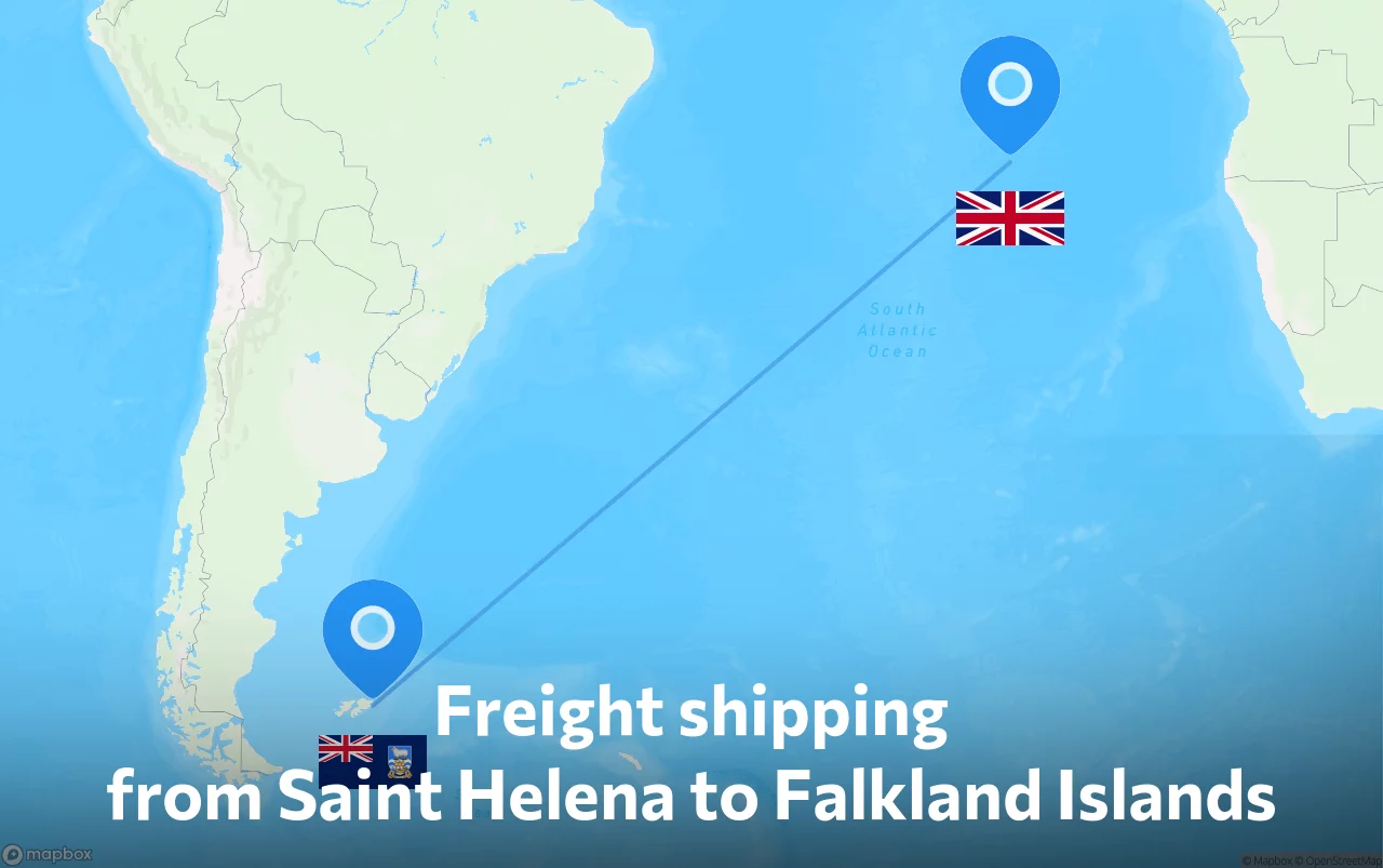 Shipping route from Saint Helena to Falkland Islands