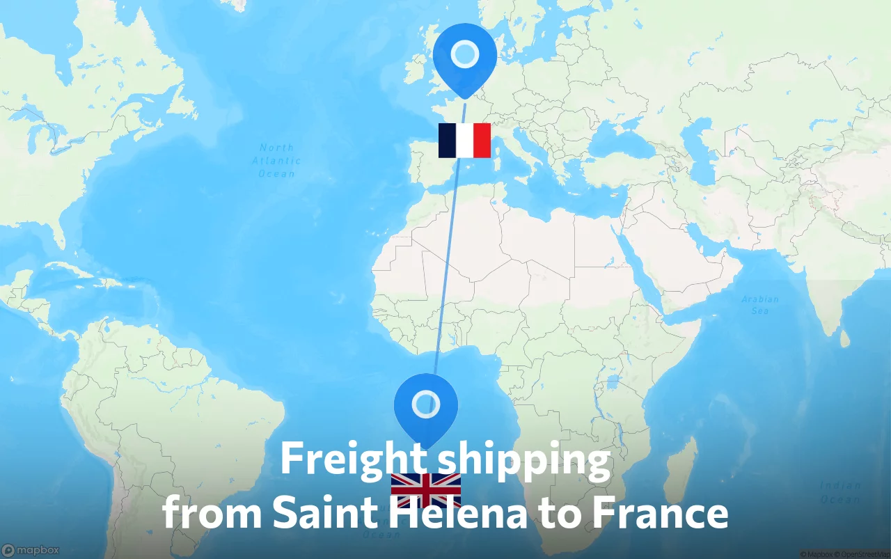 Shipping route from Saint Helena to France