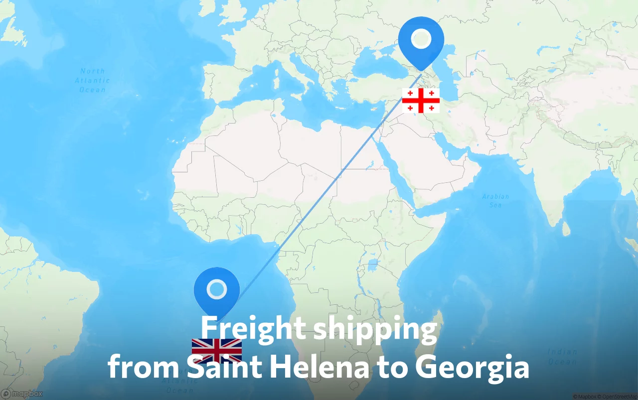 Shipping route from Saint Helena to Georgia